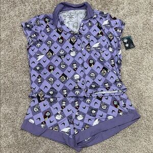 Disney Lavender Nightmare Before Christmas Top and Bottom